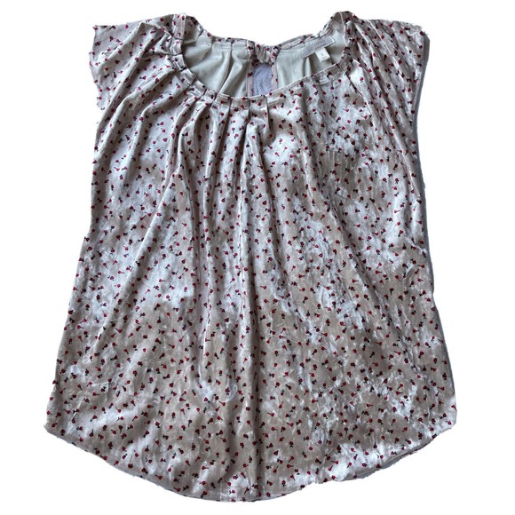 LC Lauren Conrad Tops - Lauren Conrad Top Sz S Pink Floral Crushed Velvet Summer Womens Has Flaw LOOK